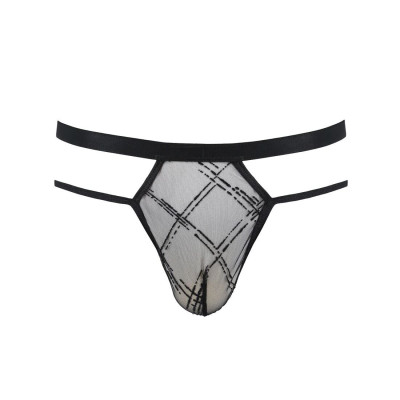 Чоловічі прозорі стринги Passion 029 Thong Collin L/XL Black, сітка