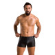 Чоловічі шкіряні боксери з блискавками Passion 049 Short Matt L/XL Black-2