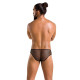 Чоловічі труси зі шнурівкою Passion 035 Slip Richard XXL/XXXL Black, екошкіра, сітка-3