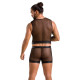 Комплект чоловічої білизни на шнурівці Passion 053 Set William S/M Black, жилет, боксери-3