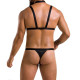 Комплект чоловічої білизни зі стреп Passion 039 Set Andrew S/M Black, стринги, шлейки-1