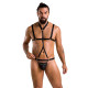 Комплект чоловічої білизни зі стреп Passion 039 Set Andrew S/M Black, стринги, шлейки-2