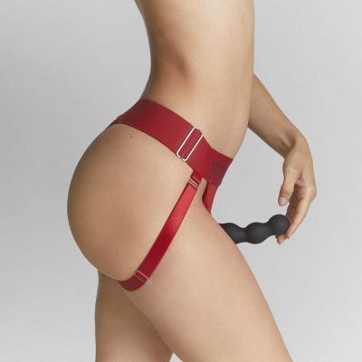 Трусики для страпону Strap-On-Me HARNAIS LINGERIE UNIQUE - One Size - RED