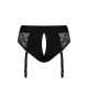 Кружевные трусы для страпона с подвязками для чулок Strap-On-Me DIVA HARNESS - L-3