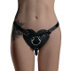 Трусики Серце для страпону з натуральної шкіри Feral Feelings - Hearts Strap-on Belt Black-1