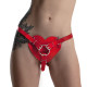 Трусики Серце для страпону з натуральної шкіри Feral Feelings - Hearts Strap-on Belt Red-1