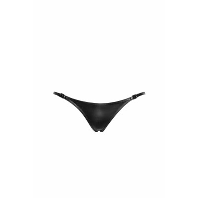Трусики Noir Handmade P012 Wild crocodile wetlook thong with double opening - M