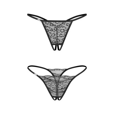 Набір трусиків з доступом Obsessive Bianca 2-pack crotchless thong S/M