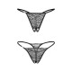Набір трусиків з доступом Obsessive Bianca 2-pack crotchless thong 2XL/3XL-4