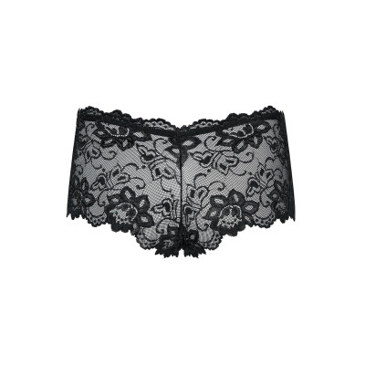 (SALE) Мереживні трусики-шортики Obsessive Idillia shorties black L/XL