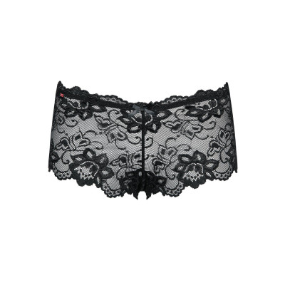 (SALE) Мереживні трусики-шортики Obsessive Idillia shorties black L/XL