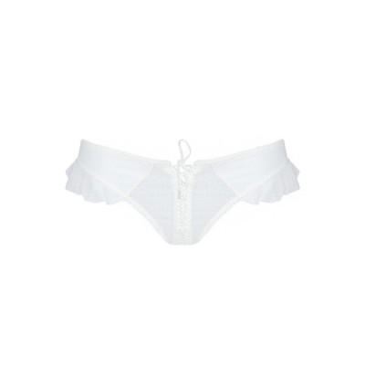 Трусики в горошок, з рюшами та шнурівкою Fatin Thong white XXL/XXXL - Passion