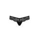 Мереживні трусики-танга з атласним бантиком Naja Thong black S/M - Passion-4