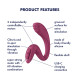 Вагінально-кліторальний вібратор Satisfyer G for Goddess 3 Wine Red, 2 мотори-4