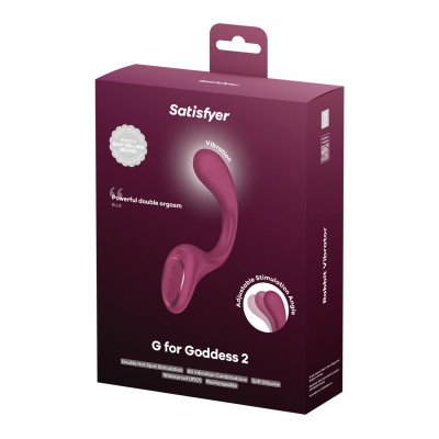 Вагінально-кліторальний вібратор Satisfyer G for Goddess 2 Wine Red, 2 мотори Вагінально-кліторальний вібратор Satisfyer G for Goddess 2 Wine Red, 2 мотори