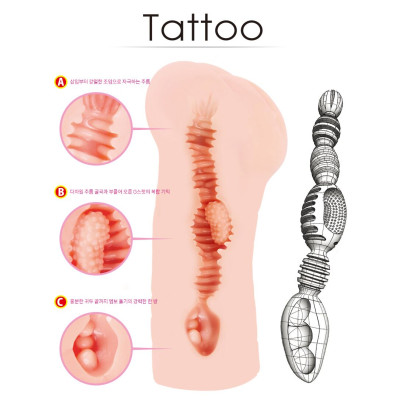 Мастурбатор вагіна двошаровий Kokos Tattoo