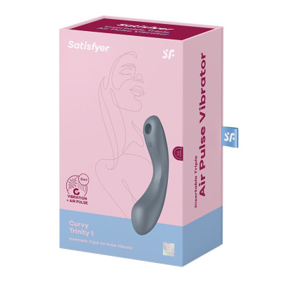 Вакуумний кліторальний стимулятор Satisfyer Curvy Trinity 1 Bluegrey
