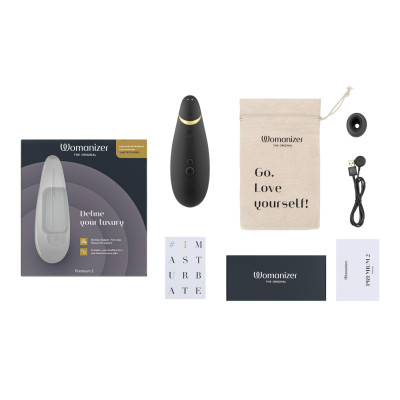 Вакуумний кліторальний стимулятор Womanizer Premium 2 - Black Вакуумний кліторальний стимулятор Womanizer Premium 2 - Black