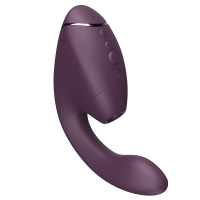 Подвійний вакуумний кліторальний стимулятор з вібрацією Womanizer Next Duo - Dark Purple