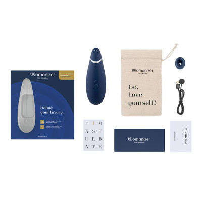 Вакуумний кліторальний стимулятор Womanizer Premium 2 - Blueberry Вакуумний кліторальний стимулятор Womanizer Premium 2 - Blueberry