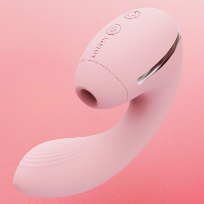 Вакуумний вібратор Kistoy Tina Mini Pink, вагінально-кліторальний Вакуумний вібратор Kistoy Tina Mini Pink, вагінально-кліторальний