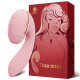 Вакуумний вібратор Kistoy Tina Mini Pink, вагінально-кліторальний-2
