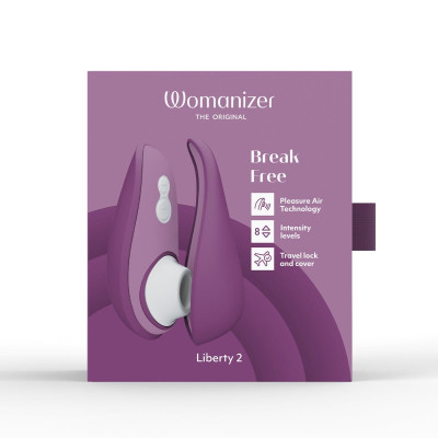 Вакуумний кліторальний стимулятор Womanizer Liberty 2 Purple Вакуумний кліторальний стимулятор Womanizer Liberty 2 Purple