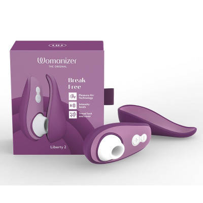 Вакуумний кліторальний стимулятор Womanizer Liberty 2 Purple Вакуумний кліторальний стимулятор Womanizer Liberty 2 Purple