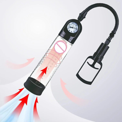 Вакуумна помпа Men Powerup зі стрілковим манометром та ручним насосом Вакуумна помпа Men Powerup зі стрілковим манометром та ручним насосом