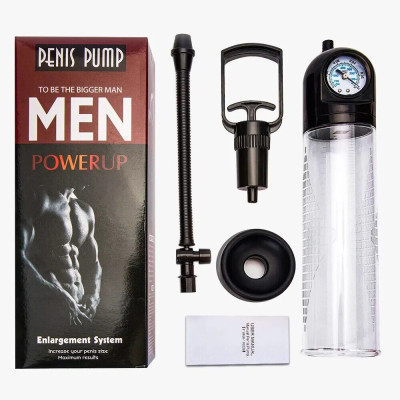Вакуумна помпа Men Powerup зі стрілковим манометром та ручним насосом Вакуумна помпа Men Powerup зі стрілковим манометром та ручним насосом