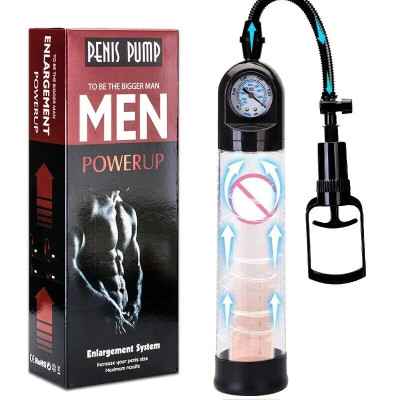 Вакуумна помпа Men Powerup зі стрілковим манометром та ручним насосом Вакуумна помпа Men Powerup зі стрілковим манометром та ручним насосом