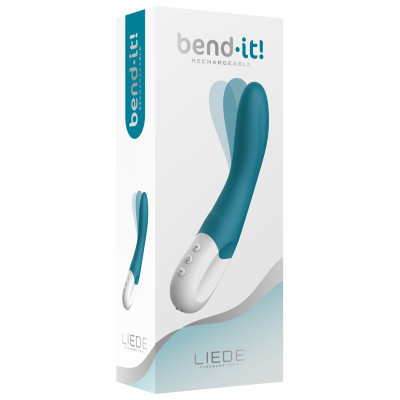 Вібратор точки G Liebe Bend It Rechargeable Ocean Blue, 10 режимів, дуже потужний, гнучкий стовбур