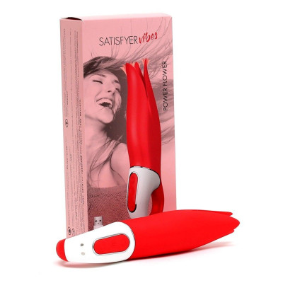 Потужний вібратор Satisfyer Vibes Power Flower з ніжними тремтливими пелюстками, 12 режимів роботи Потужний вібратор Satisfyer Vibes Power Flower з ніжними тремтливими пелюстками, 12 режимів роботи