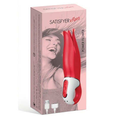 Потужний вібратор Satisfyer Vibes Power Flower з ніжними тремтливими пелюстками, 12 режимів роботи Потужний вібратор Satisfyer Vibes Power Flower з ніжними тремтливими пелюстками, 12 режимів роботи