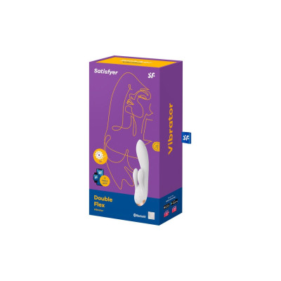 Смарт вібратор кролик із подвійним відростком Satisfyer Double Flex White Смарт вібратор кролик із подвійним відростком Satisfyer Double Flex White