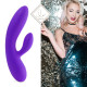 Гнучкий вібратор кролик з двома моторами FeelzToys Lea Rabbit Vibrator Medium Purple-1