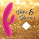 Гнучкий вібратор кролик з двома моторами FeelzToys Lea Rabbit Vibrator Rubine Red-2