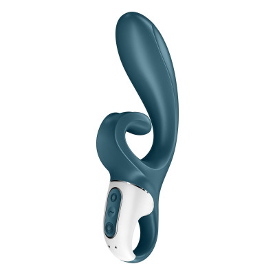 Смартвібратор-кролик Satisfyer Hug Me Bluegrey, 2 мотори, діаметр 4,2см, широка кліторальна частина