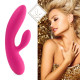 Гнучкий вібратор кролик з двома моторами FeelzToys Lea Rabbit Vibrator Rubine Red-1