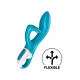 Вібратор-кролик із потрійним відростком Satisfyer Embrace me Turquoise, 2 мотори, діаметр 3,6 см-2