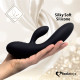 Гнучкий вібратор кролик з двома моторами FeelzToys Lea Rabbit Vibrator Black-3
