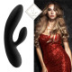 Гнучкий вібратор кролик з двома моторами FeelzToys Lea Rabbit Vibrator Black-1