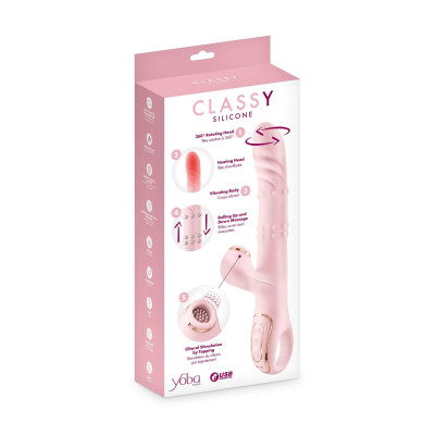 Вібратор-кролик 5в1 Yoba Classy, ​​вібрація, ротація, пульсація, перлинний масаж, нагрівання