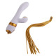 Вібратор-кролик з флогером LOCKINK SEVANDA Whip Vibrating Massage Wand - White & Golden-5