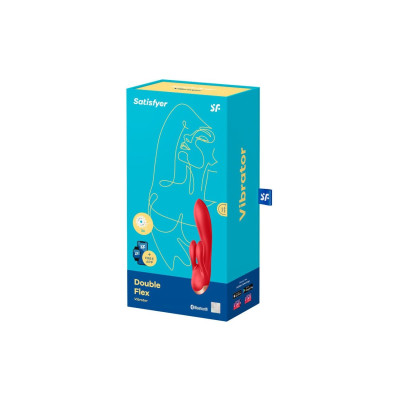 Смарт вібратор кролик із подвійним відростком Satisfyer Double Flex Red
