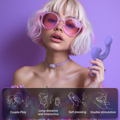 Смарт-вібратор Magic Motion Ponder Purple, подвійна стимуляція, віброяйце+язичок для клітора Смарт-вібратор Magic Motion Ponder Purple, подвійна стимуляція, віброяйце+язичок для клітора