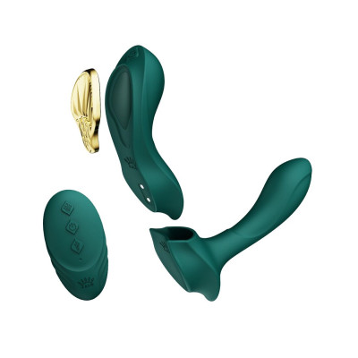 Смартвібратор у трусики Zalo — AYA Turquoise Green, насадка та пульт ДК