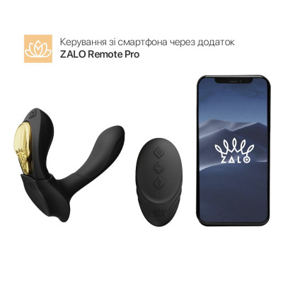 Смартвібратор у трусики Zalo — AYA Obsidian Black, насадка та пульт ДК