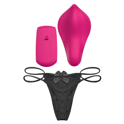 Вібратор у трусики Liebe Panty Vibe Recargable Cerise, нагрів до 39 °C, пульт, трусики в комплекті