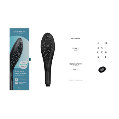 Насадка-стимулятор для душу 2в1 Womanizer Wave Black, масажер для інтимних зон Насадка-стимулятор для душу 2в1 Womanizer Wave Black, масажер для інтимних зон